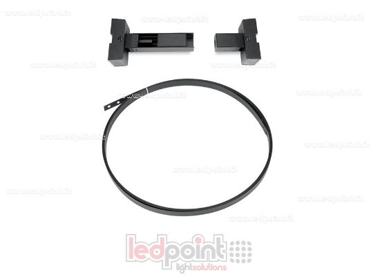 Imagen de Banda perfil de acero negro flexible para tiras LED, 20m