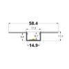 Imagen de Perfil de aluminio pintado blanco 57x10 mm para pladur sin perforaciones, 3 metros