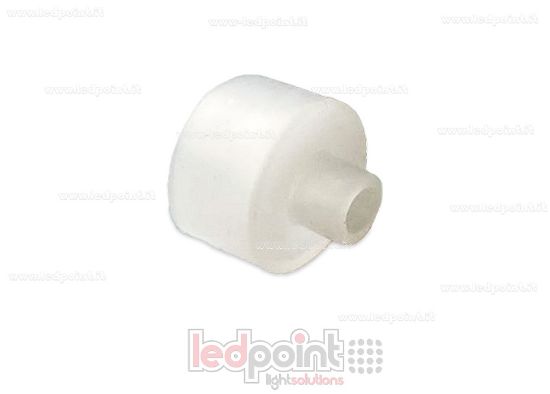 Imagen de Tapa transparente para Led Neon Flex 15mm redondo con agujero para salida de cable