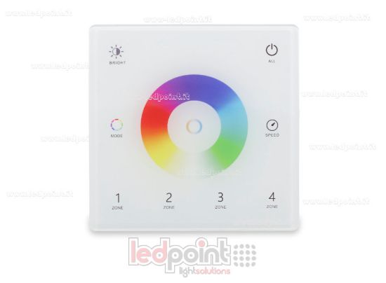 Imagen de Mando a distancia de pared slim, RGB+CCT, a pilas, blanco, 4 zonas RF2.4G