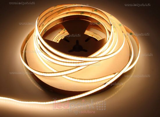 Imagen de Tira de led COB 5m blanco cálido 2700K CRI Ra>90 320led/m 24V 6W/m