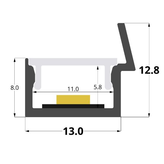 Imagen de Perfil en aluminio 13x13mm