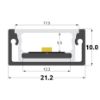 Imagen de Perfil en aluminio 21x10mm impermeable, 3 metros