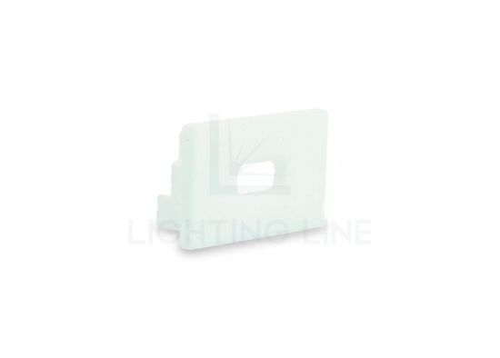 Imagen de Tapa blanca de plástico con agujero para cable de alimentación para perfil SL15-01 con difusor bajo