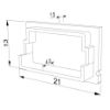 Imagen de Tapa blanca de plástico para perfil SL15-01 con difusor bajo