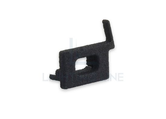 Imagen de Tapa derecha negra de plástico con agujero para cable de alimentación para perfil SL16-16