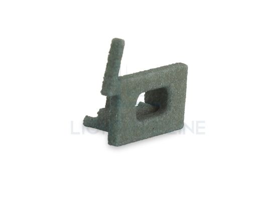 Imagen de Tapa izquierda gris de plástico con agujero para cable de alimentación para perfil SL16-16