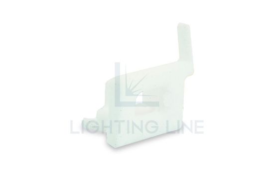 Imagen de Tapa derecha blanca de plástico con agujero para cable de alimentación para perfil SL16-16
