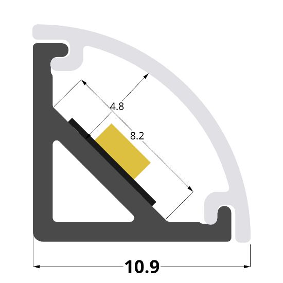 Imagen de Perfil en aluminio angular 10mm