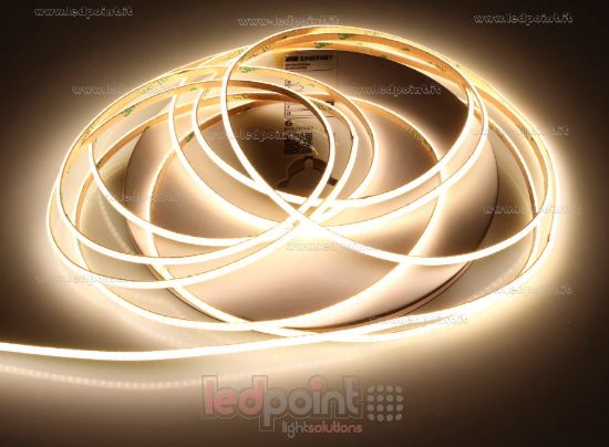 Imagen de Tira de led COB 5m blanco cálido 3000K CRI Ra>93 384leds/m 24V 7W/m PCB 3mm