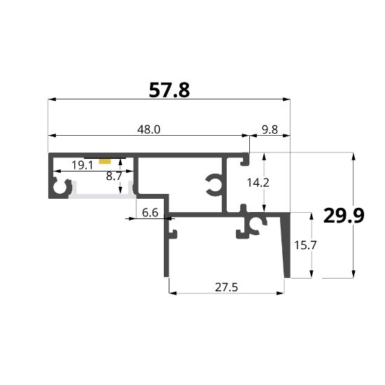 Imagen de Perfil de aluminio de espejo