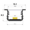 Imagen de Perfil en aluminio empotrado 15x8mm