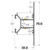 Imagen de Perfil de aluminio con doble emisión de luz para montaje en pared 31x70mm