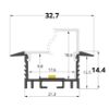 Imagen de Perfil en aluminio empotrado 32x15mm