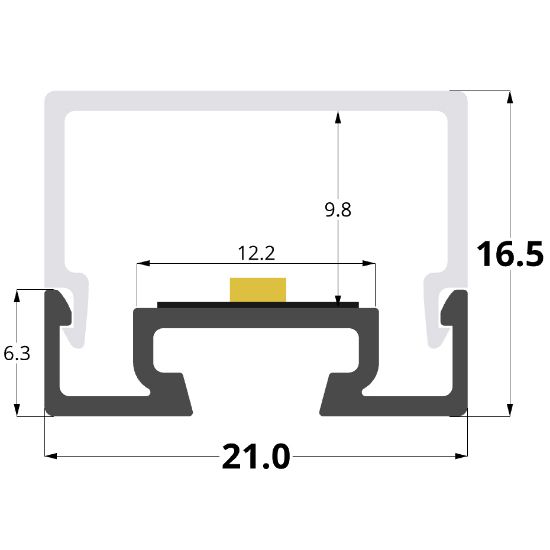 Imagen de Perfil en aluminio 21x17mm