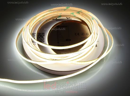 Imagen de Tira de led COB 5m blanco 4000K CRI Ra>93 400led/m 12V PCB 5mm 9W/m