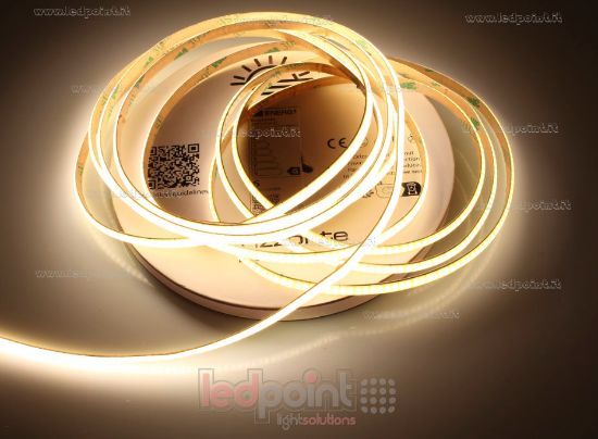 Imagen de Tira de led COB 5m blanco cálido 3000K CRI Ra>93 400led/m 12V PCB 5mm 10W/m