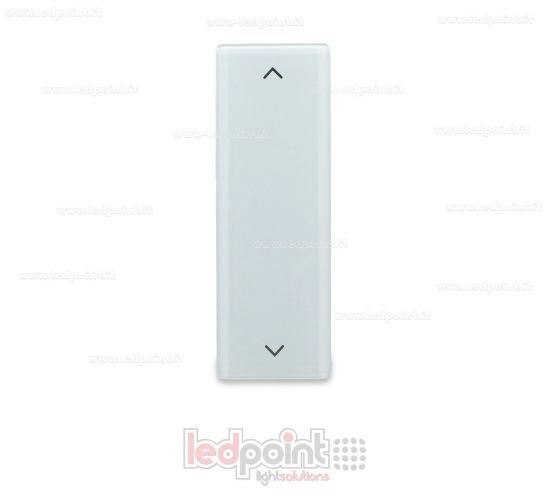 Imagen de Mando de pared de cristal blanco 86x28mm con 2 botones, 433Mhz