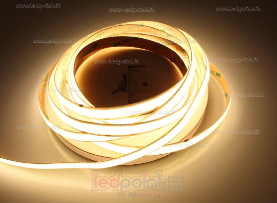 Imagen de Tira de led COB 5m blanco cálido 3000K CRI Ra>90 600led/m 24V 26W/m