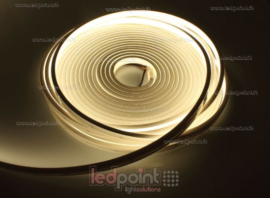 Imagen de Tira de led 10m blanco cálido 3200K 2025 264leds/m 24V 12W/m, IP67 silicona sólida blanco