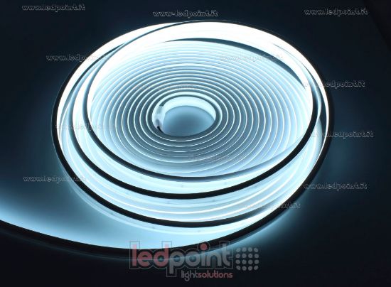 Imagen de Tira de led 10m blanco frío 8700K 2025 264leds/m 24V 12W/m, IP67 silicona sólida blanco