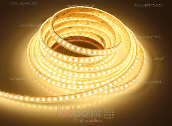 Imagen de Tira de led 5m blanco cálido 2700K 3step 2835 120led/m 24V 9,6W/m, IP65 tubo de silicona extruído bordes llenos interior vacío