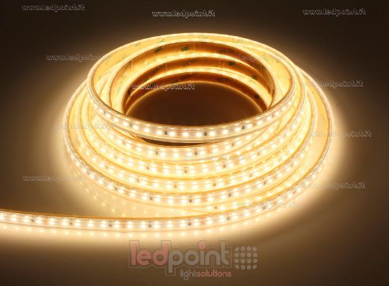 Imagen de Tira de led 5m blanco cálido 3000K 3step 2835 120led/m 24V 9,6W/m, IP65 tubo de silicona extruído bordes llenos interior vacío