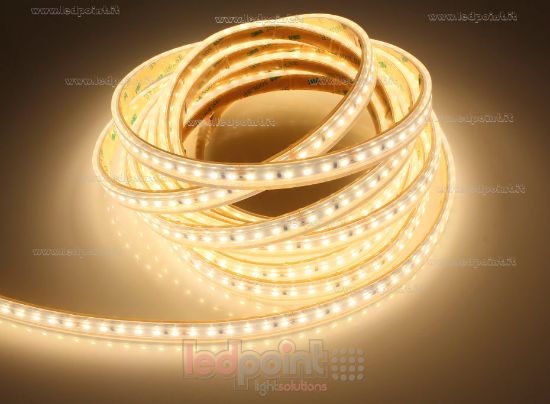 Imagen de Tira de led 5m blanco cálido 3000K 3step 2835 120led/m 24V 14,4W/m, IP65 tubo de silicona extruído bordes llenos interior vacío
