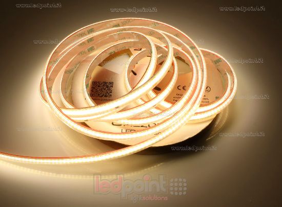 Imagen de Tira LED COB 25m blanco cálido 3000K 296leds/m 230V 11W/m, IP65 (tubo de silicona extruido con bordes llenos y interior vacío)