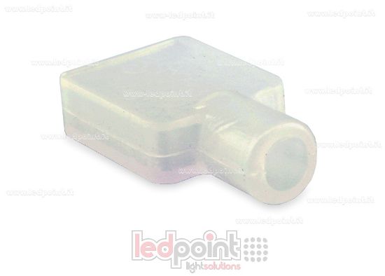 Imagen de Tapa transparente de silicona de 14mm con agujero para cable de alimentación de tira LED, con protección IP64 e IP67