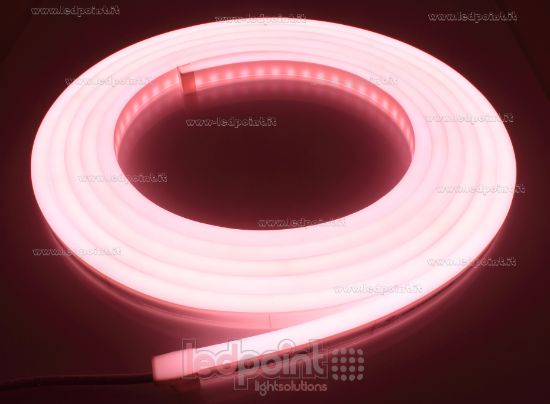 Imagen de Led Neon Flex 11x20mm vista lateral RGB+4000K 5050 24V 16,7W/m 70led/m IP67 5m