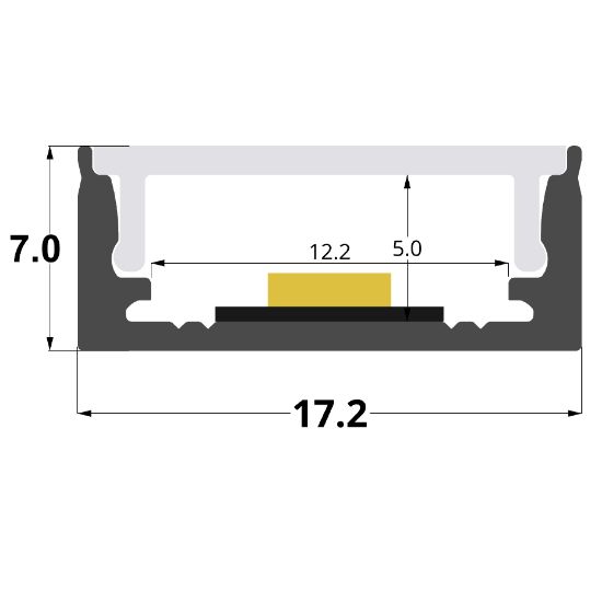 Imagen de Perfil en aluminio 17x7mm
