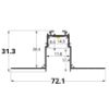Imagen de Perfil de aluminio pintado de blanco para pladur 72x31mm