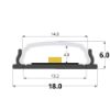 Imagen de Perfil en aluminio flexible 18x6mm, 2 metros