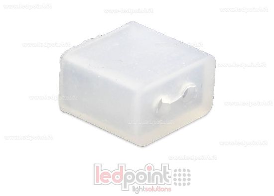 Imagen de Tapa transparente de silicona de 7mm con agujero para cable de alimentación de tira LED con protección IP64 e IP67