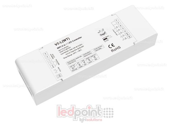 Imagen de Receptor controlador RGB+CCT 12/24V, 5ch*6A o 36/48V, 5ch*4A, RF 2.4G y Wifi
