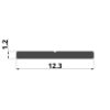 Imagen de Pletina de aluminio 12,3x1,2mm para perfil de aluminio para cerámica 12mm impermeable para pisar, 3 metros