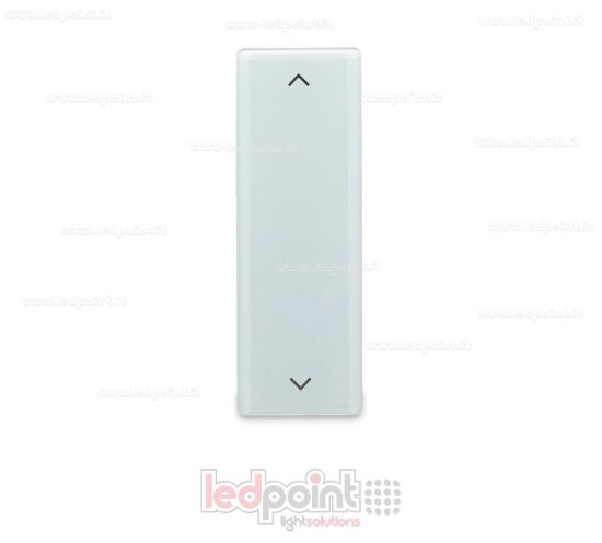 Imagen de Mando de pared de cristal blanco 86x28mm con 2 botones, 433Mhz
