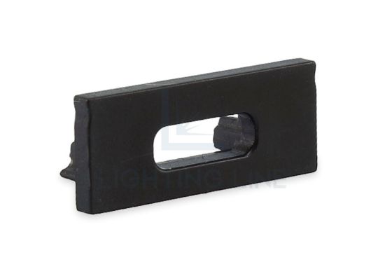 Imagen de Tapa negro con agujero para cable de alimentación para perfil en aluminio SL17-03