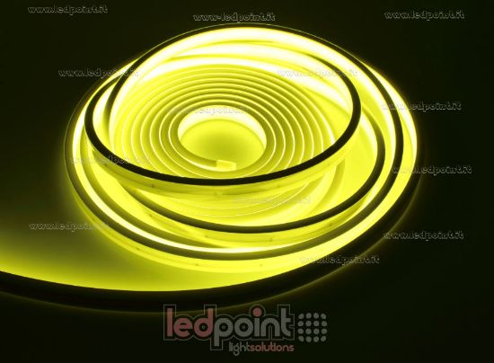 Imagen de Tira de led 5m amarillo limón 2025 264leds/m 24V 12W/m, IP67 silicona sólida blanco