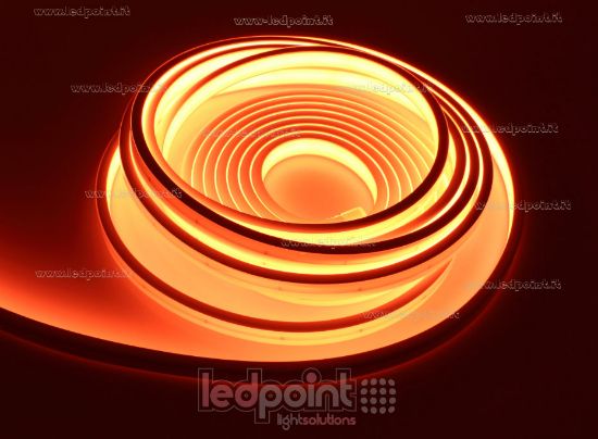 Imagen de Tira de led 5m naranja 2025 264leds/m 24V 12W/m, IP67 silicona sólida blanco