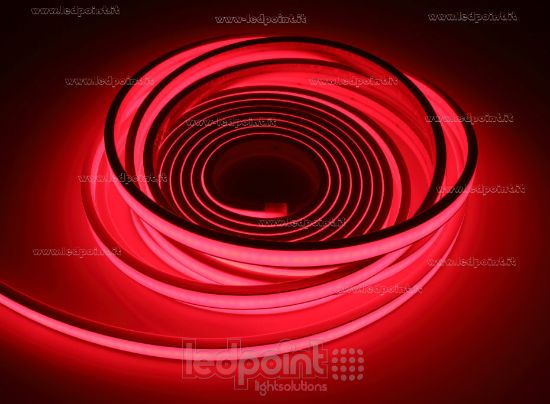 Imagen de Tira de led 5m rojo 2025 264leds/m 24V 12W/m, IP67 silicona sólida blanco