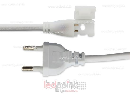Imagen de Conector con cable de 20cm y clavija para tiras de led COB 230V PCB 8mm