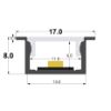 Imagen de Perfil en aluminio empotrado 17x8mm
