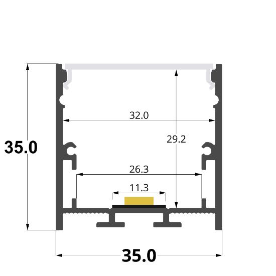 Imagen de Perfil en aluminio 35x35mm