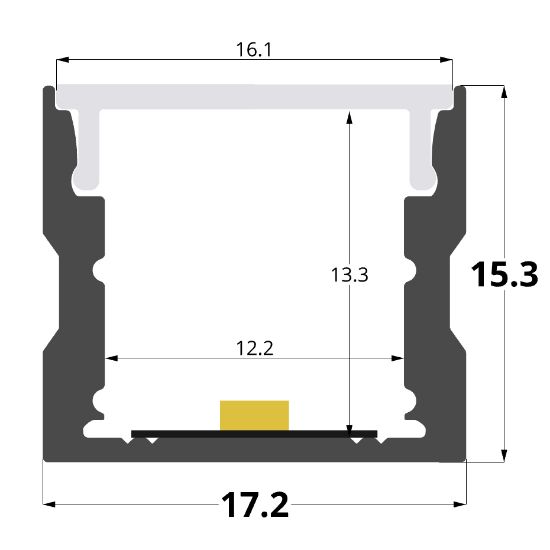 Imagen de Perfil en aluminio 17x15mm
