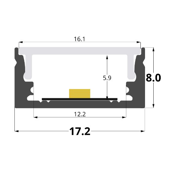 Imagen de Perfil en aluminio 17x8mm
