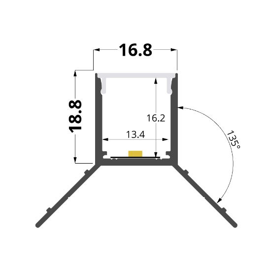Imagen de Perfil de aluminio angular pintado de blanco para pladur 42x32mm, 3 metros