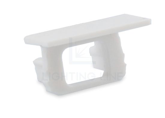 Imagen de Tapa blanca con agujero para cable de alimentación para perfil en aluminio empotrado RE14-23
