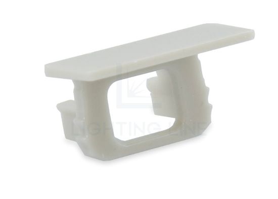 Imagen de Tapa gris con agujero para cable de alimentación para perfil en aluminio empotrado RE14-23